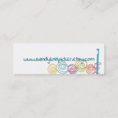 Visitekaartje met haakhaakhaakwerk, van het garen (Achterkant)