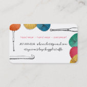 Visitekaartje met haakhaken, van schelpengaren (Achterkant)