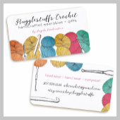 Visitekaartje met haakhaken, van schelpengaren