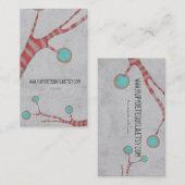 Visitekaartje met handgemaakte rode bomen (Voorkant / Achterkant)