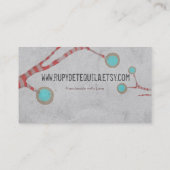 Visitekaartje met handgemaakte rode bomen (Achterkant)