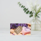 Visitekaartje met handgemaakte Soap Lavender (Staand voorkant)