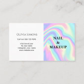 Visitekaartje met holografische achtergrond. (Achterkant)