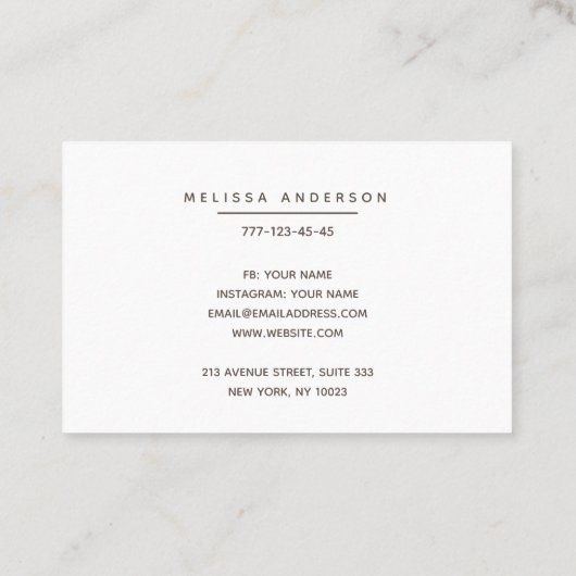 Visitekaartje met holografische achtergrond. (Achterkant)