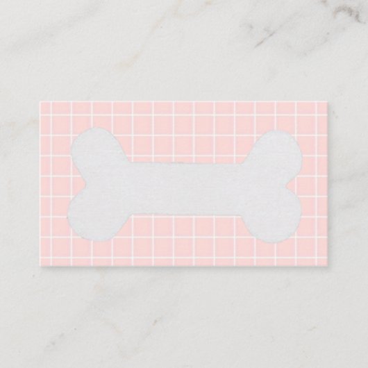 Visitekaartje met honden, roze Visitekaartje (Voorkant)