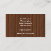 Visitekaartje met houtaffecten (Achterkant)