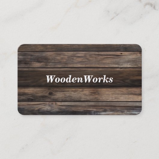 Visitekaartje met houten achtergrond (Voorkant)