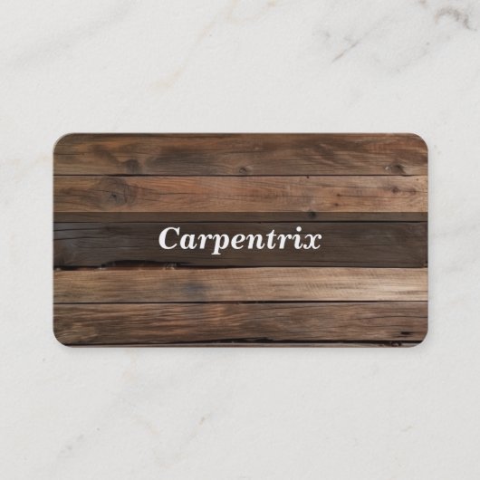 Visitekaartje met houten achtergrond (Voorkant)