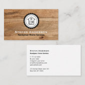 Visitekaartje met houten textuur (Voorkant / Achterkant)