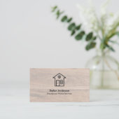 Visitekaartje met houten textuur (Staand voorkant)