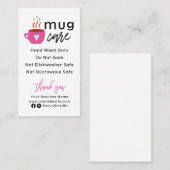 Visitekaartje met instructies voor mok (Voorkant / Achterkant)