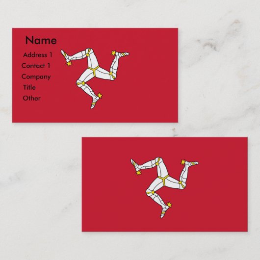 Visitekaartje met Isle of Man Flag, Verenigd Konin (Voorkant / Achterkant)
