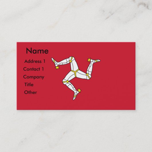 Visitekaartje met Isle of Man Flag, Verenigd Konin (Voorkant)