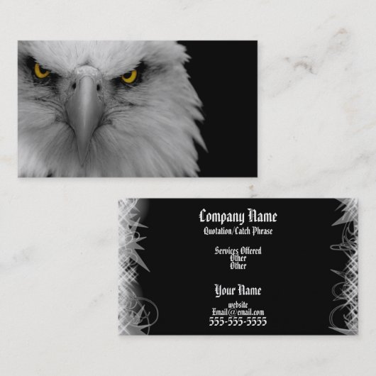visitekaartje met kale adelaars (Voorkant / Achterkant)