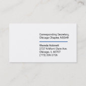 Visitekaartje met Kantoor/hoofdstuk (Achterkant)