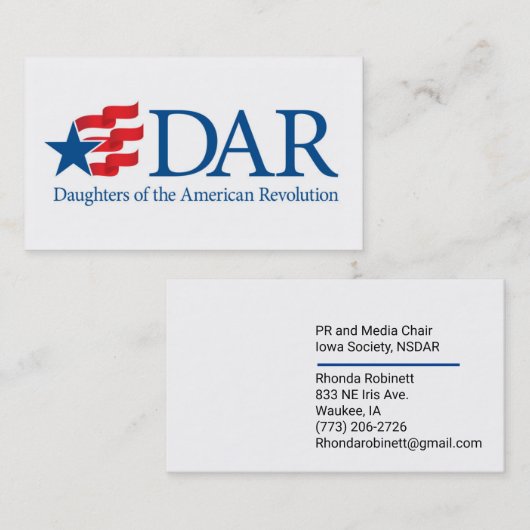 Visitekaartje met Kantoor/hoofdstuk (Voorkant / Achterkant)