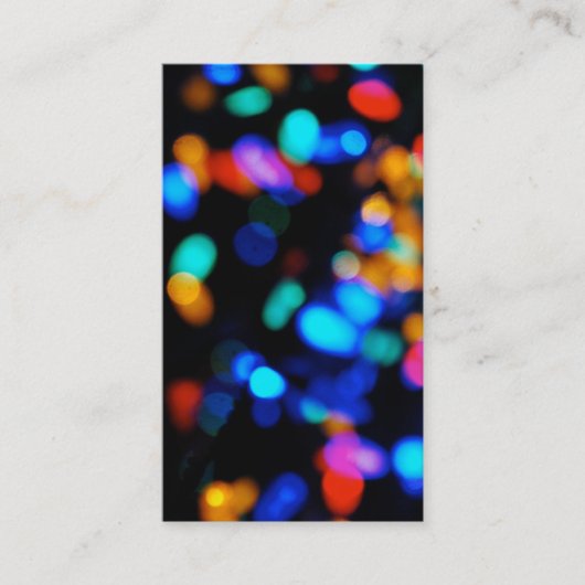 Visitekaartje met kerstlampjes, kleurrijk, helder (Voorkant)