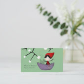 Visitekaartje met kleine rode roodharding (Staand voorkant)