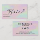 Visitekaartje met kleurrijke achtergrond en schaar (Voorkant / Achterkant)