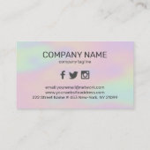 Visitekaartje met kleurrijke achtergrond en schaar (Achterkant)