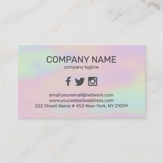 Visitekaartje met kleurrijke achtergrond en schaar (Achterkant)