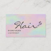 Visitekaartje met kleurrijke achtergrond en schaar (Voorkant)