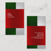 Visitekaartje met kleurrijke groene grijze strepen (Voorkant / Achterkant)