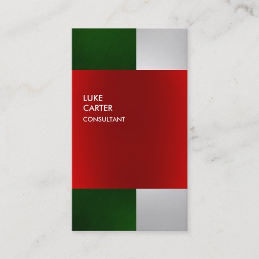 Visitekaartje met kleurrijke groene grijze strepen (Voorkant)