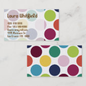 Visitekaartje met kleurrijke poka Dot Bubble Round (Voorkant / Achterkant)