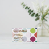 Visitekaartje met kleurrijke poka Dot Bubble Round (Staand voorkant)