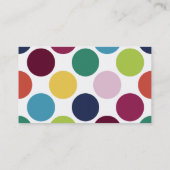 Visitekaartje met kleurrijke poka Dot Bubble Round (Achterkant)