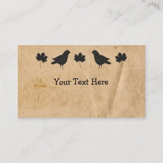Visitekaartje met kraaien en met mazelen (Achterkant)