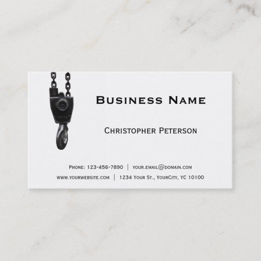 Visitekaartje met kraanhaak (Voorkant)