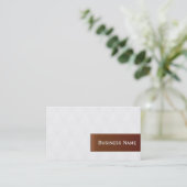 Visitekaartje met leder en wit diamantpatroon (Staand voorkant)