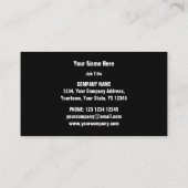 Visitekaartje met lederen jasje, zwart (Achterkant)