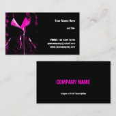 Visitekaartje met lederen vesten Roze horizontaal (Voorkant / Achterkant)