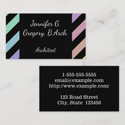 Visitekaartje met lichtbundel Stripes Architect (Voorkant / Achterkant)
