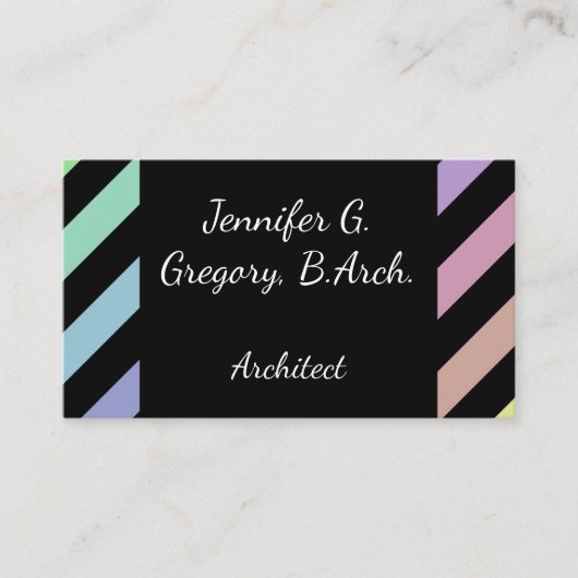 Visitekaartje met lichtbundel Stripes Architect (Voorkant)