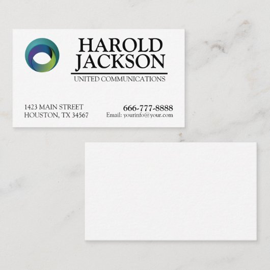 Visitekaartje met Logo en gepersonaliseerde tekst (Voorkant / Achterkant)