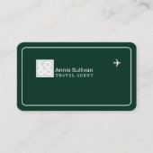 Visitekaartje met logo van reisbureau (Voorkant)
