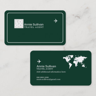 Visitekaartje met logo van reisbureau