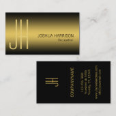 Visitekaartje met luxe zwarte en goudelegant (Voorkant / Achterkant)