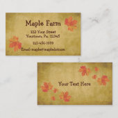 Visitekaartje met mapelbladeren (Voorkant / Achterkant)