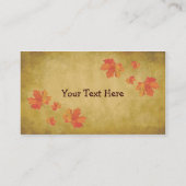 Visitekaartje met mapelbladeren (Achterkant)