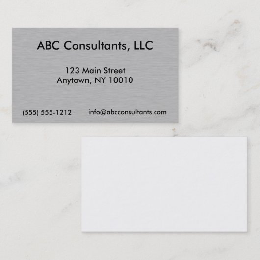 Visitekaartje met metalen achtergrond geborsteld (Voorkant / Achterkant)