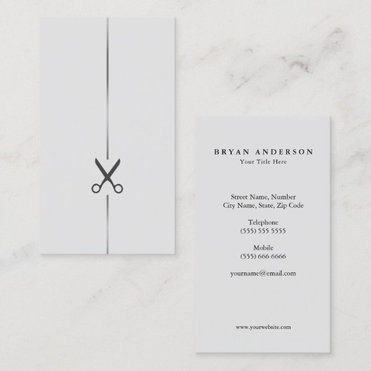 Visitekaartje met minimalistische haarstijl (Voorkant / Achterkant)