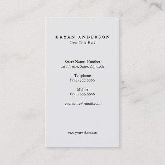 Visitekaartje met minimalistische haarstijl (Achterkant)