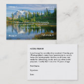 Visitekaartje met modelrelease (Voorkant / Achterkant)