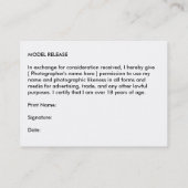 Visitekaartje met modelrelease (Achterkant)