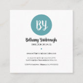 Visitekaartje met modern blauw, koraal en gele bla (Voorkant)